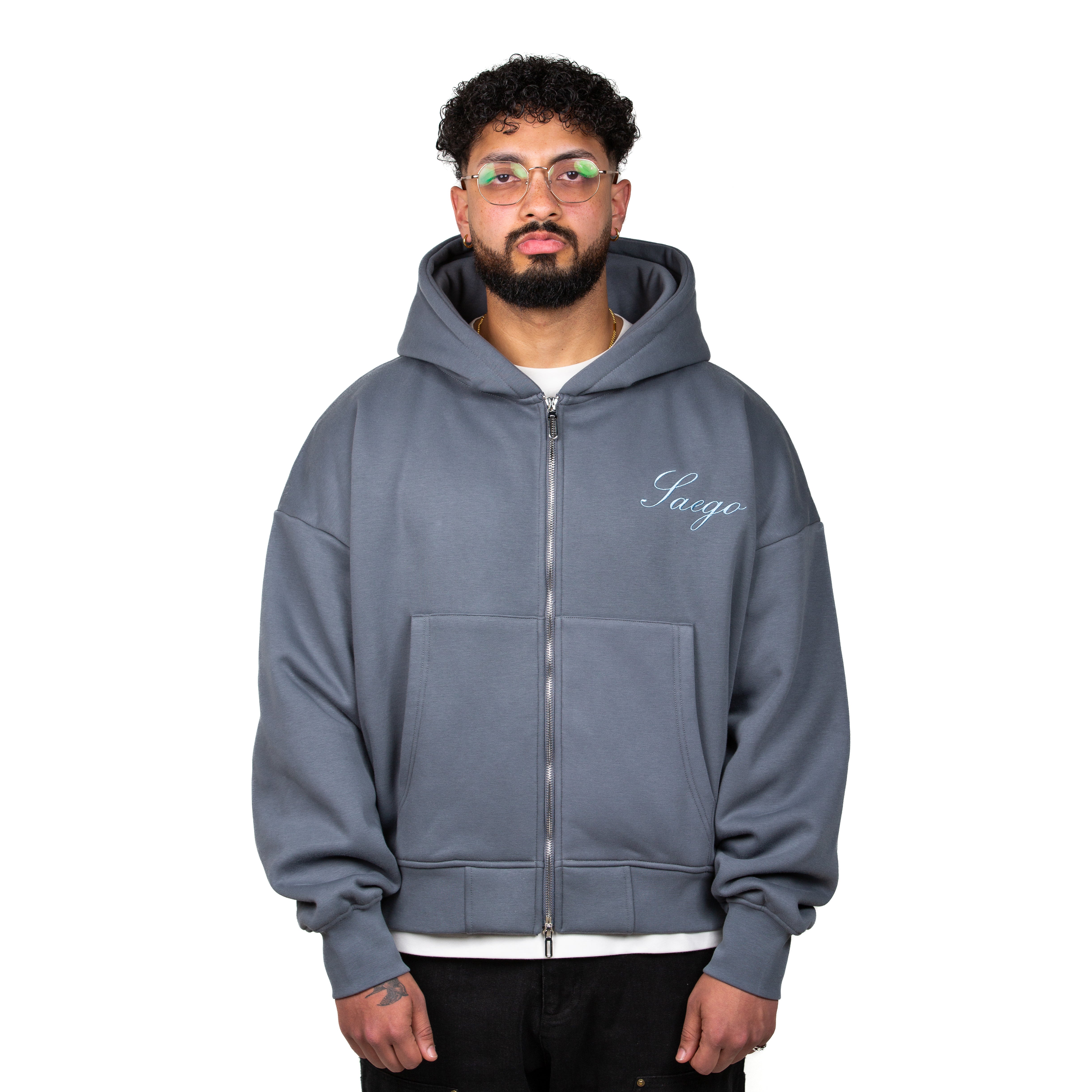 Ash Blue Zip-Up – Saego Clothing